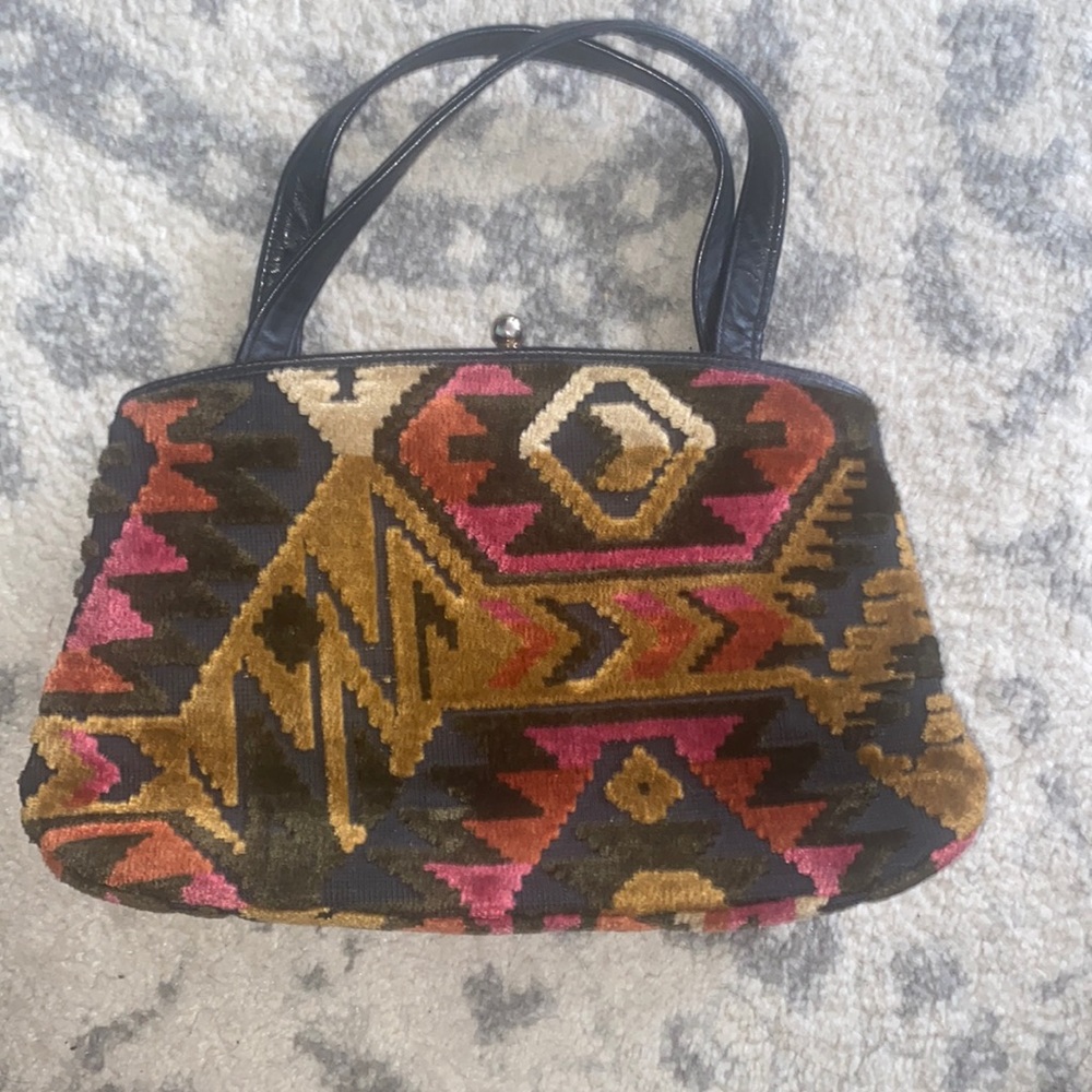 Vintage 70’s Ronay Southwestern Embroidered Tapestry Handbag